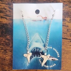 Silver Shark Tooth Earrings